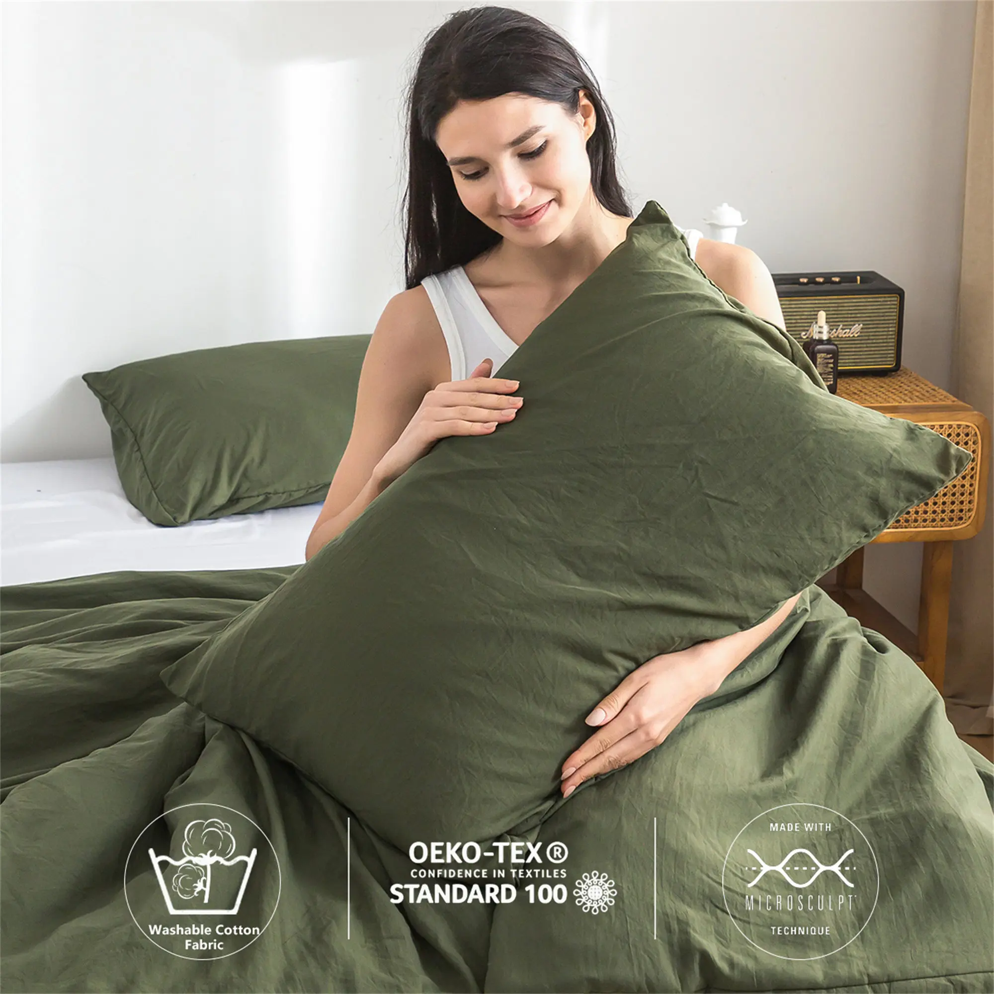 Soft Reversible Washable Bedding Comforter Sets ,Luxury Fluffy Microfiber Skin-friendly Comforter for All Season - Image 4